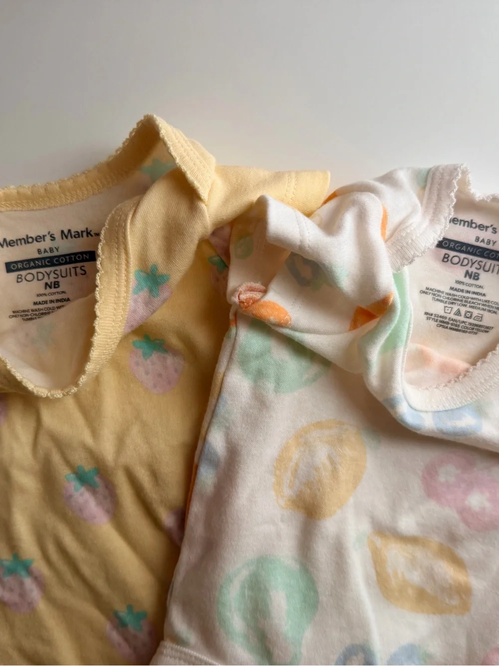 Members mark baby bodysuits bundle | newborn | 2 organic cotton onesies